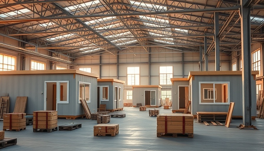 Construction of prefabricated hotel rooms in industrial factory.