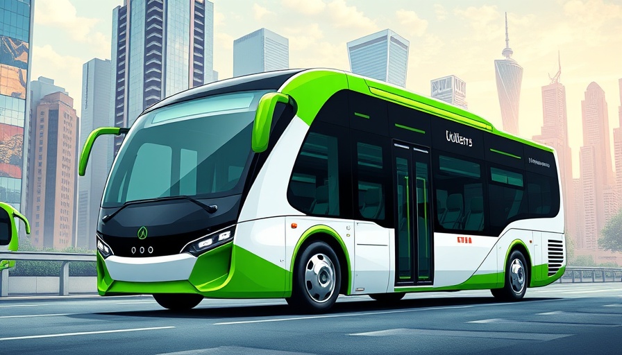 Hydrogen-powered urban transport bus in zero-emission city.