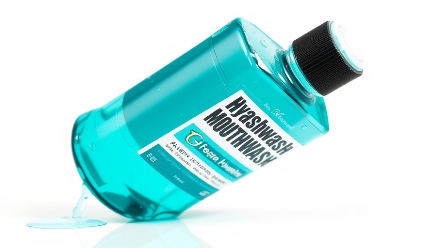 Teal mouthwash bottle close-up for Jobs-To-Be-Done Brand Strategy.