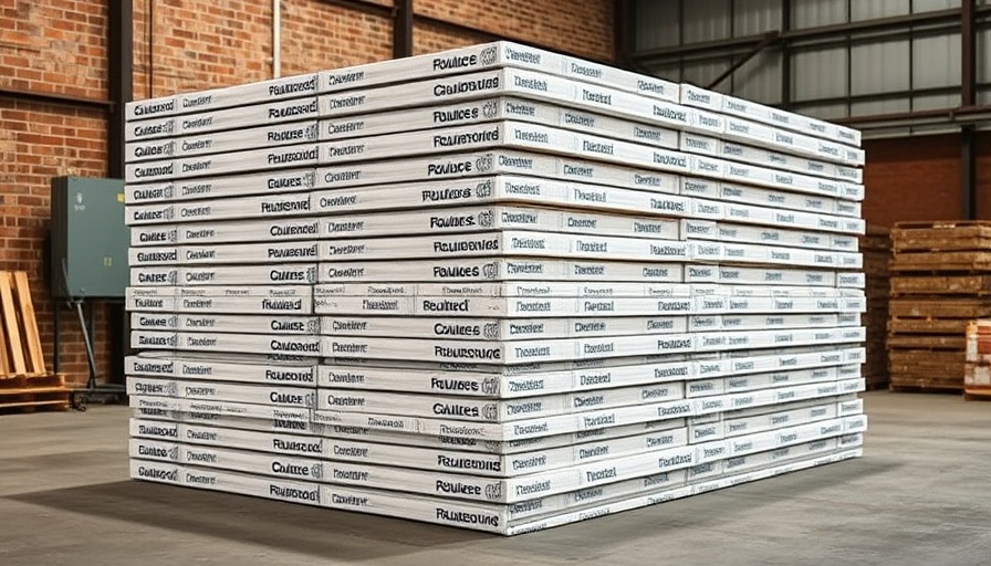 Neat stack of insulation panels in a warehouse, related to Recycled Green XPS Insulation.