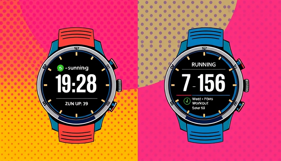 Garmin Forerunner 165 vs. Forerunner 265 in pop art style.