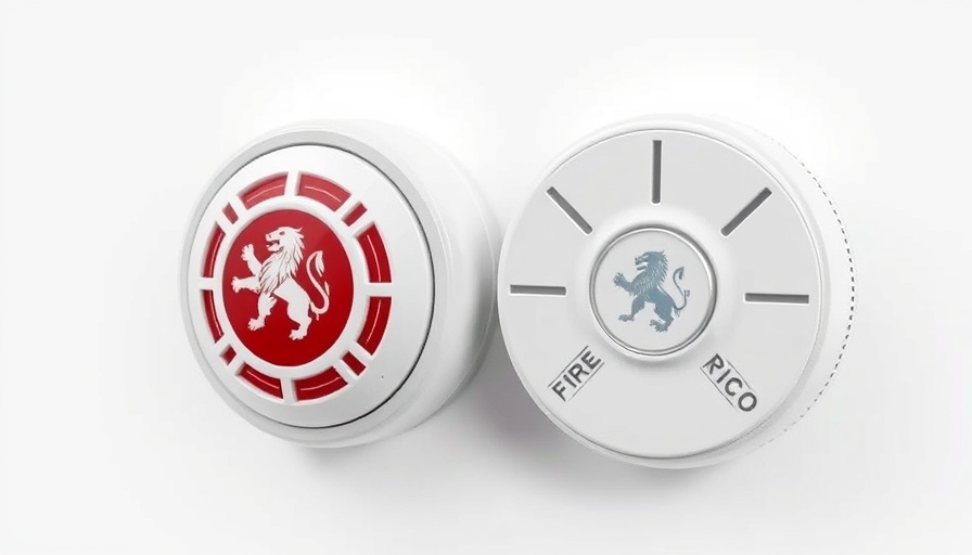 Sleek fire detection devices with lion logo, showcasing Honeywell Fire Detection Technology Acquisition.