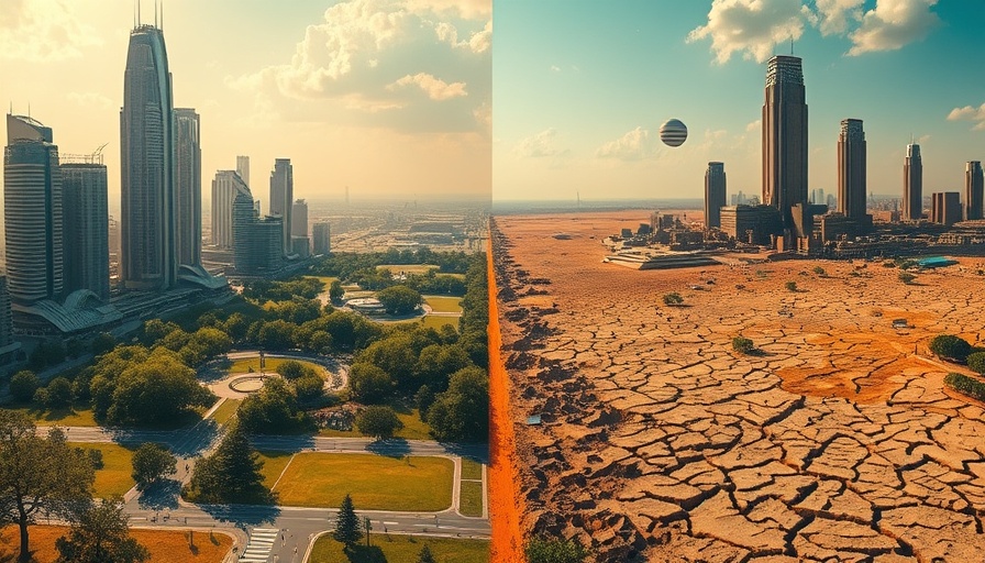 The Line sustainable utopia contrasted with a dystopian setting.