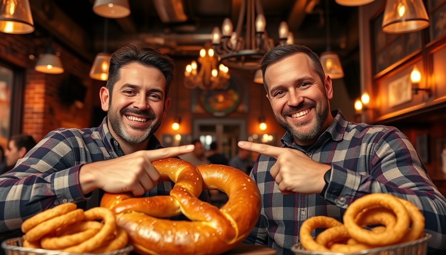 Men at bar with pretzel, onion rings, Jon Taffer Craveworthy Brands Partnership.