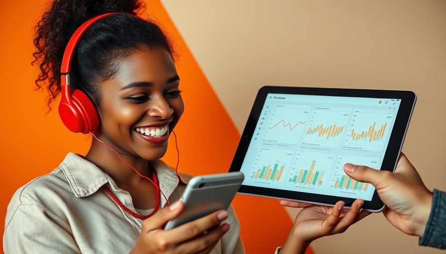 Best CRMs for fitness businesses 2025: woman using phone, tablet showing analytics.