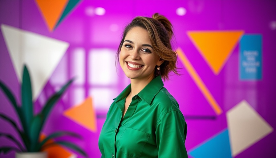 Stylish woman in colorful abstract setting related to HubSpot Operations Hub pricing