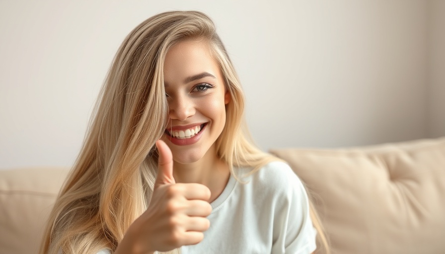 Young woman smiling and giving thumbs up, finding the right coach.