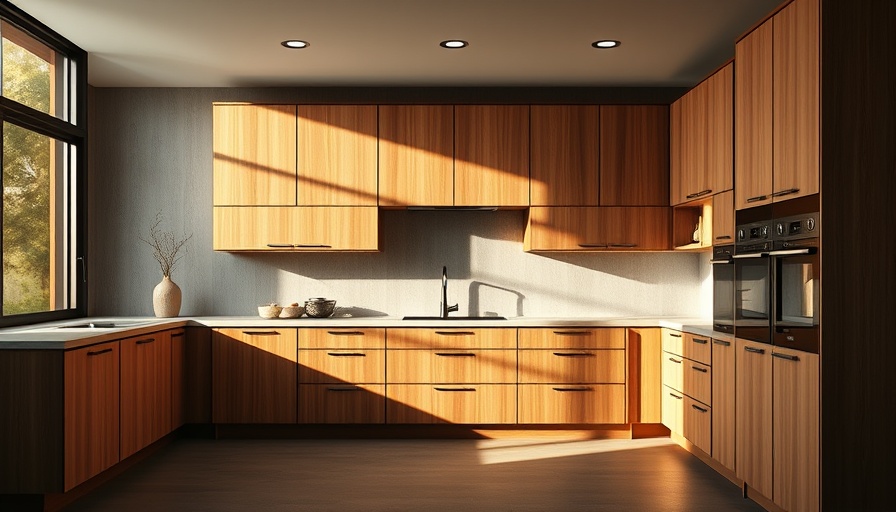 Contemporary wooden cabinets in a minimalist kitchen