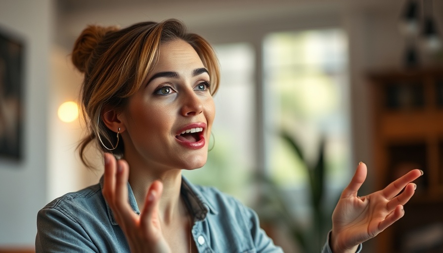 Passionate woman discussing opening a fitness studio, indoor shot.