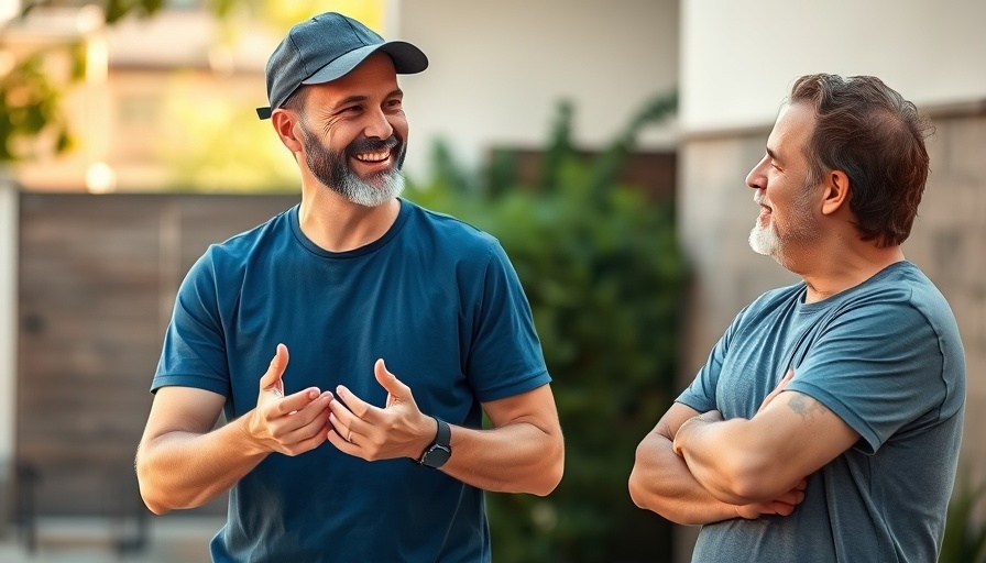 Casual conversation between two men discussing How to Market Your Finished Jobs.