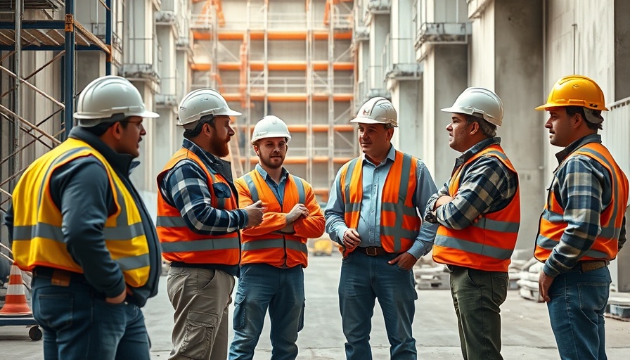 Administrator Zeldin engaging in a construction site discussion with workers.