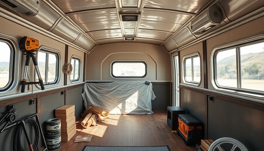 Detailed view of insulation in horse trailer conversion process
