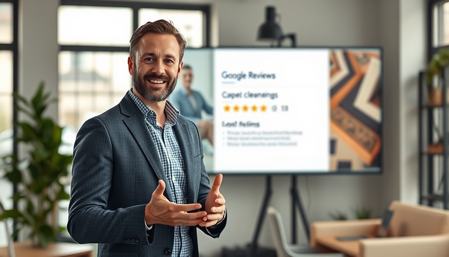 Google Reviews on Autopilot for Carpet Cleaners presentation in office setting.