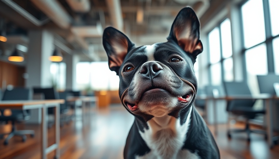 Embracing our mistakes with a playful Boston Terrier in an office.