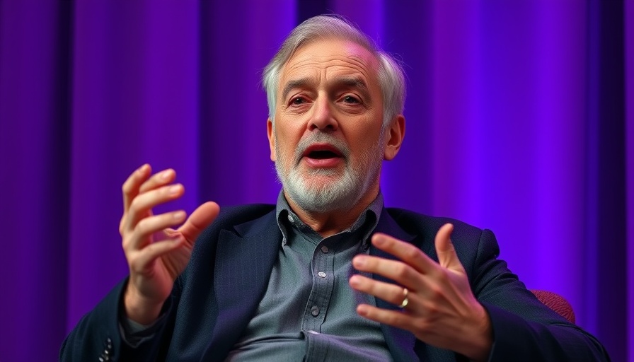Middle-aged man discussing cardiometabolic topics in purple-lit setting.