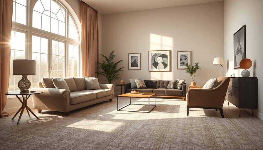 Living room with plush carpet for allergy consideration