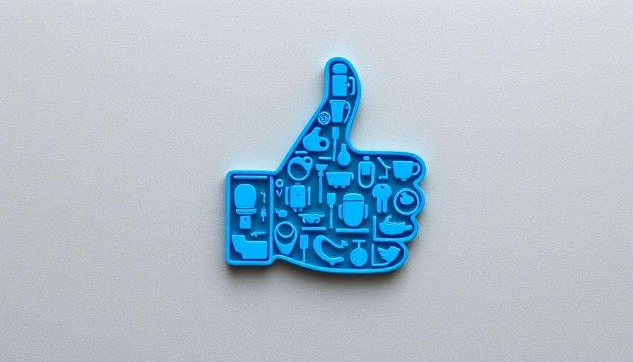 Blue thumbs-up made of restroom icons on gray background, America's Best Restroom Contest.