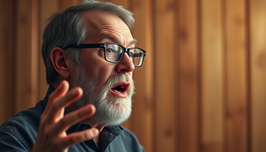 Middle-aged man speaking in a studio.