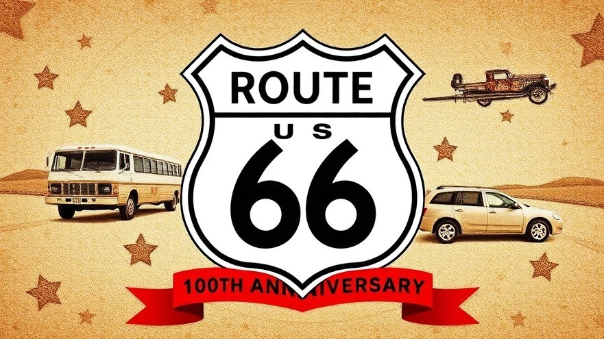 100 Years of Route 66 centenary badge with shield emblem.