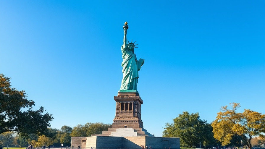 View of Statue of Liberty from Liberty State Park Jersey City.