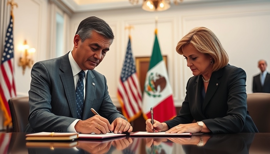 Officials signing an agreement amid Tijuana River sewage crisis.