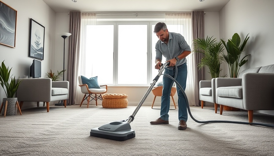Worker using high-powered cleaner on carpet, handling tasks efficiently.