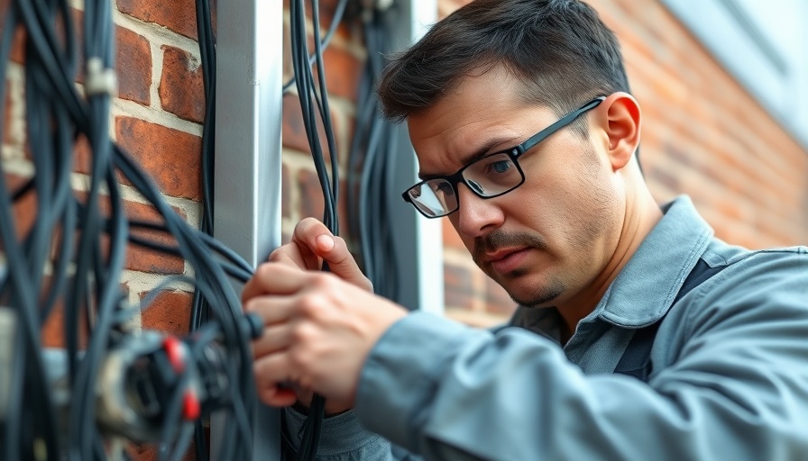 Technician adjusting cables for affordable battery backup solutions.