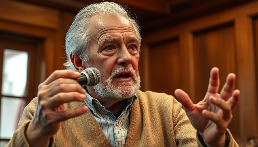 Elderly man engaged in conversation, highlighting strength training for healthy aging.