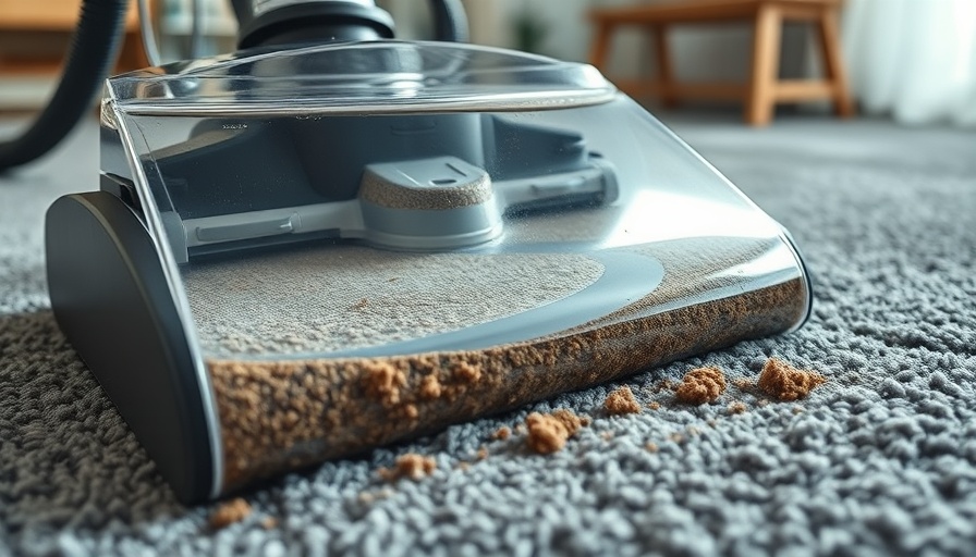 Carpet cleaning machine extracting dirty water, close-up view.