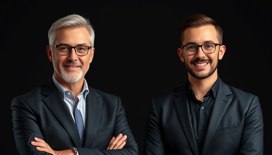 Two experts discussing social proof influence on black backdrop.