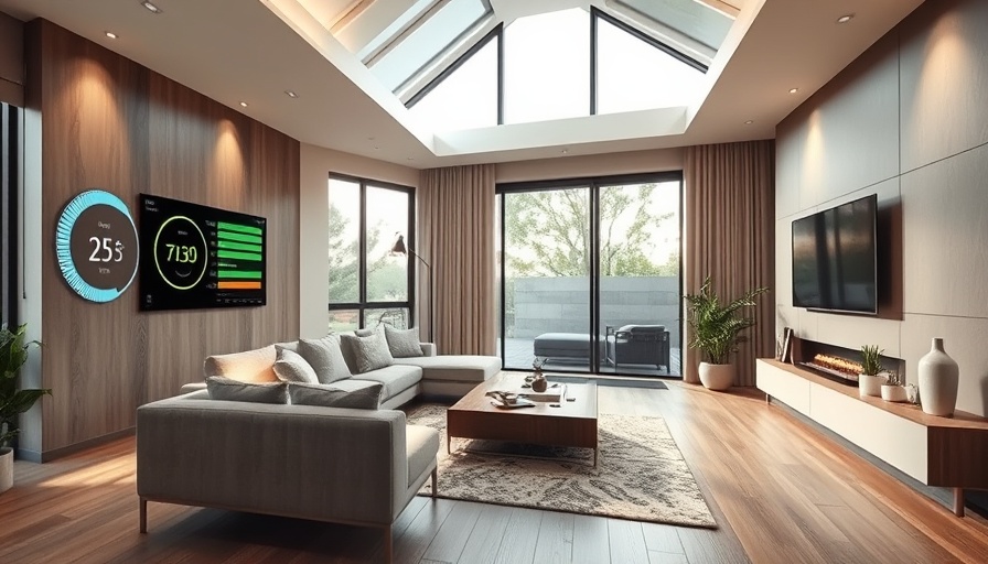 Energy-efficient living room with smart temperature control.