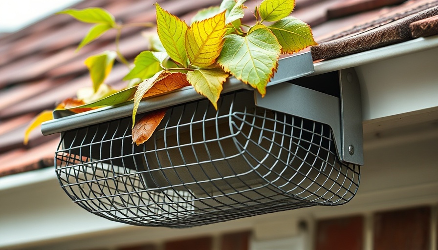 Gutter guard keeping leaves and debris out of downspouts.