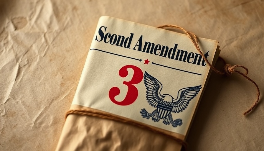 Magazine with Second Amendment design wrapped in paper and twine.