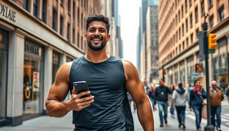 Muscular man on city street discussing how they got jacked.