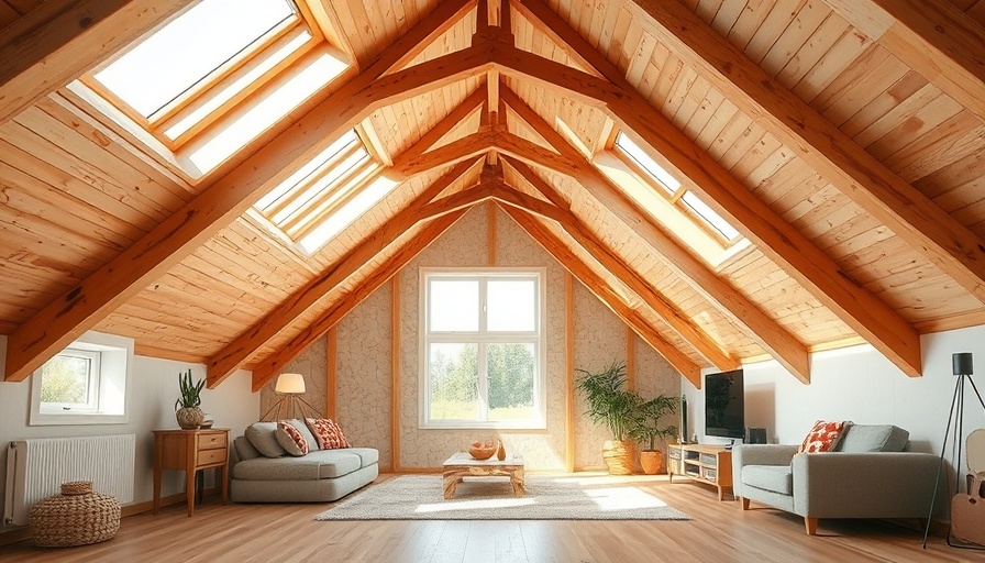 Converted attic with insulation options, exposed beams, skylights.