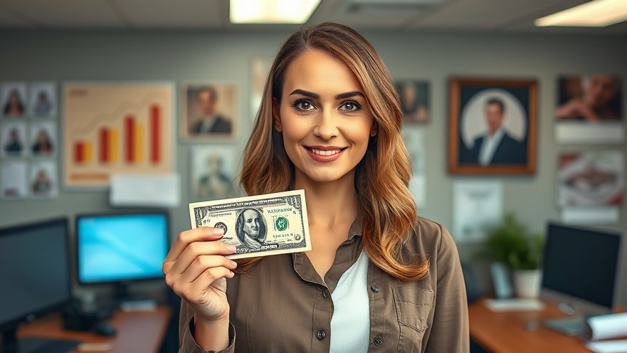 Motivated woman in office, showcasing benefits of owning a cleaning business.