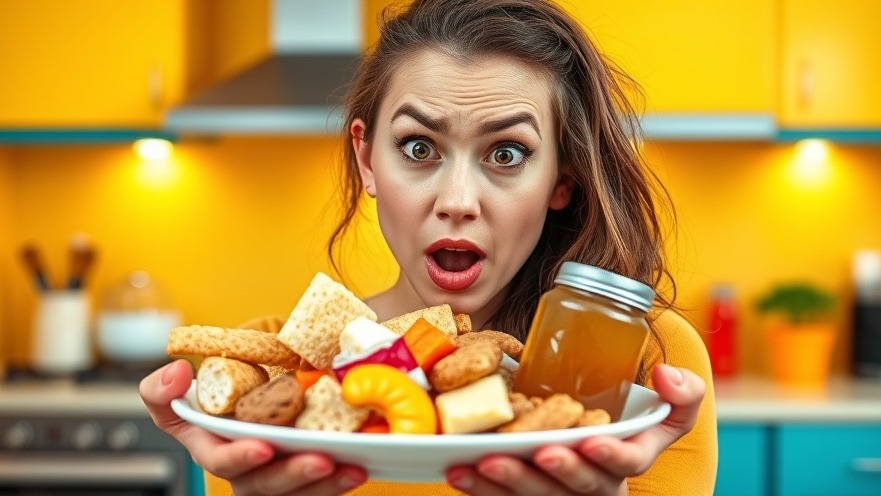 Person concerned about diet choices affecting cortisol levels in a vibrant kitchen.