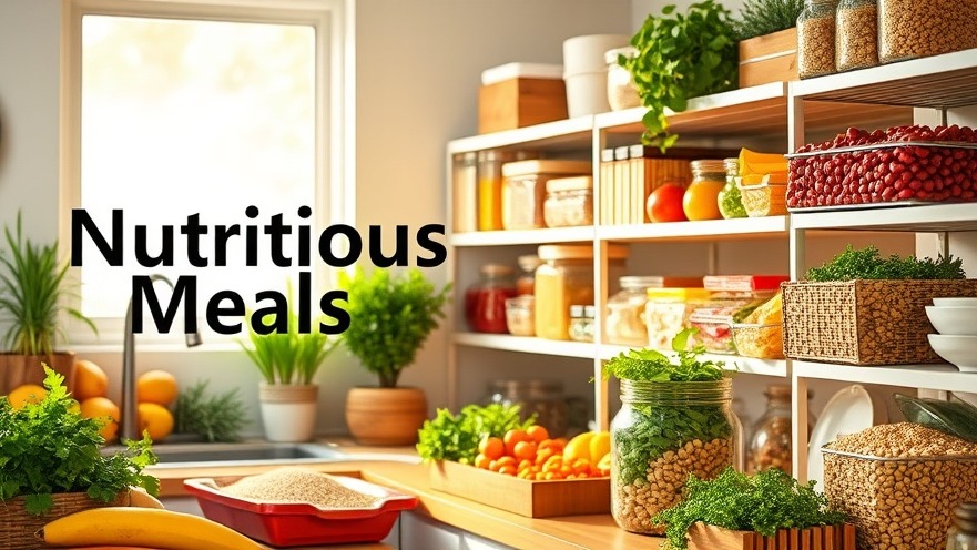 Vibrant pantry filled with healthy foods, promoting nutritious meals and healthy eating.