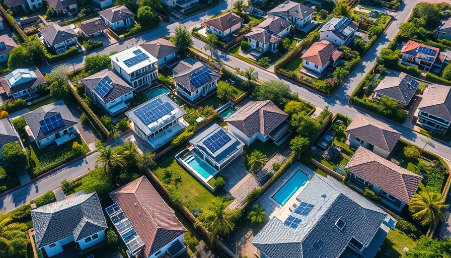 Aerial view of Sydney's east residential area, showcasing vibrant homes and greenery.
