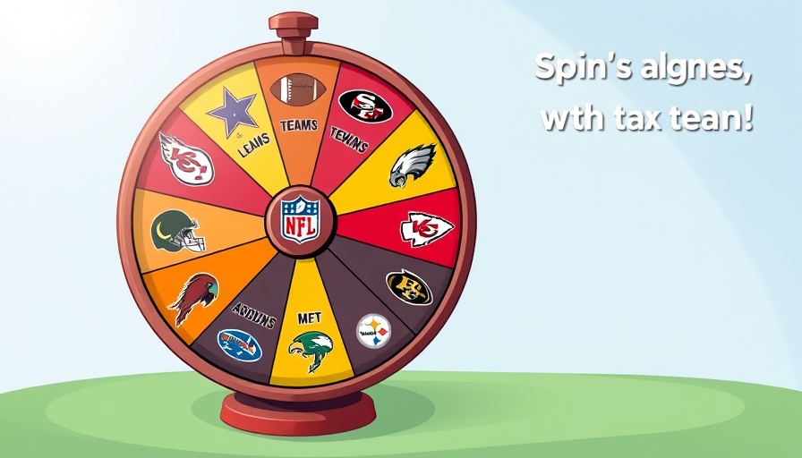 Colorful NFL team generator wheel for random selection.