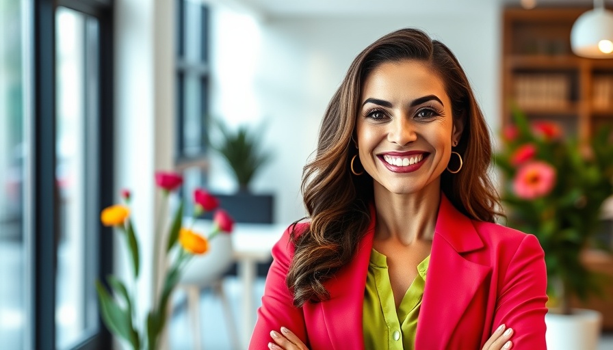 Confident woman promoting Hilton Head Island Real Estate Market success.