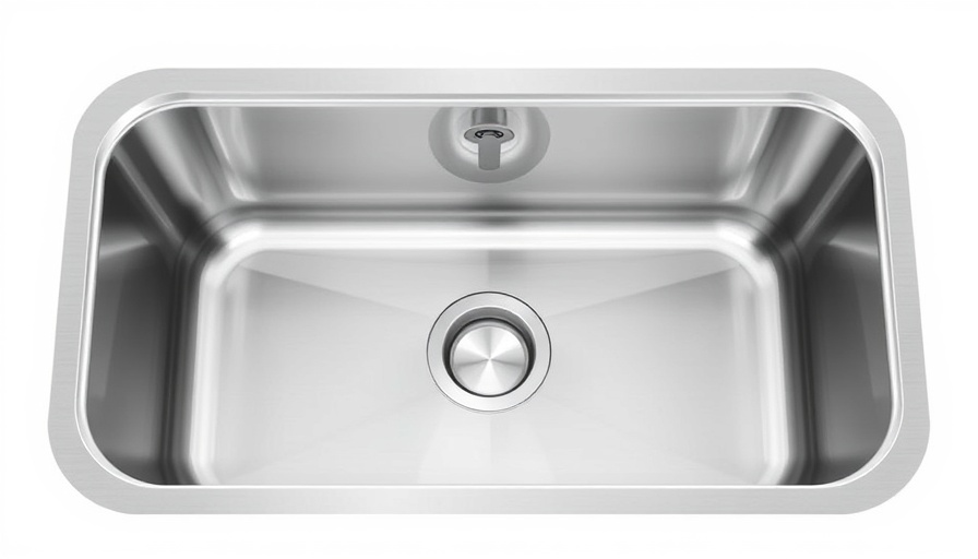 Modern handmade kitchen sink, stainless steel design.