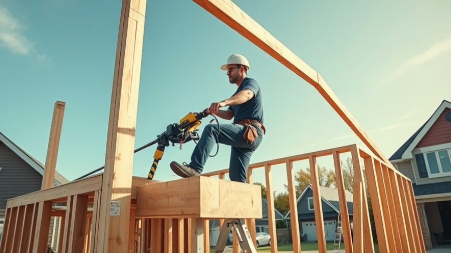 Construction worker building a house, highlighting Canada housing crisis home design.