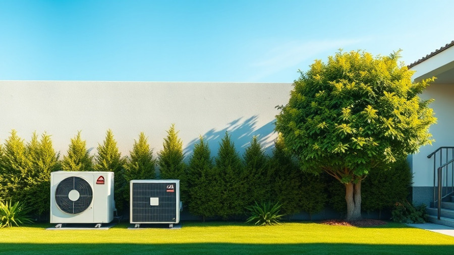 Modern setup to conceal outdoor utilities in landscaped garden.