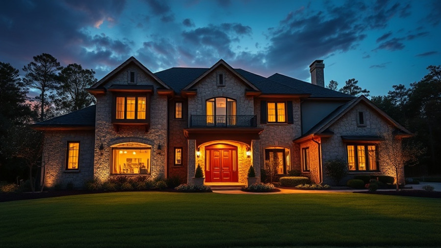 Luxury real estate in Highlands Ranch, Colorado at dusk.