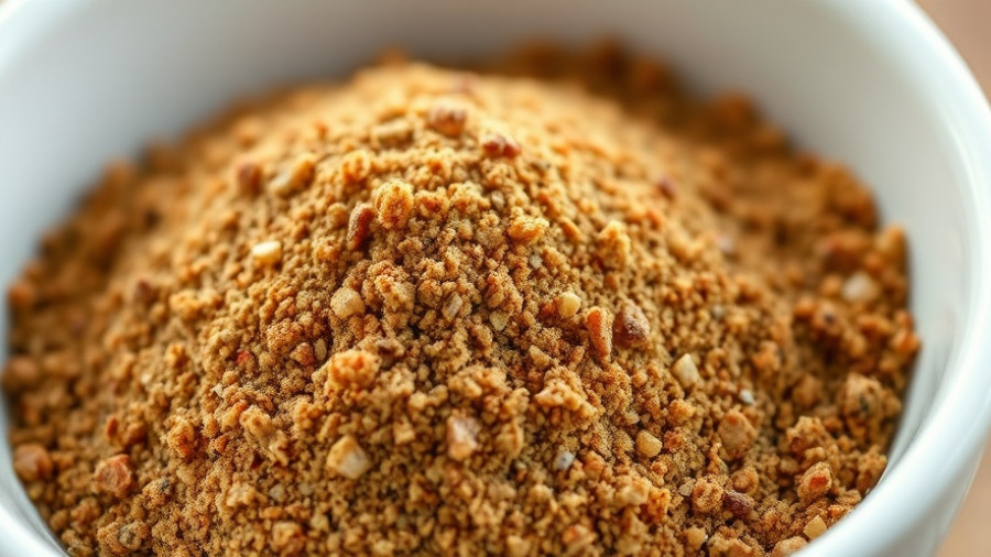Homemade steak taco seasoning in white bowl, detailed and textured.