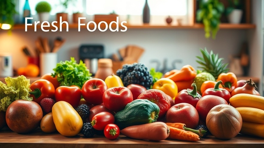Vibrant kitchen scene with fresh produce highlighting nutrition value and shelf life.