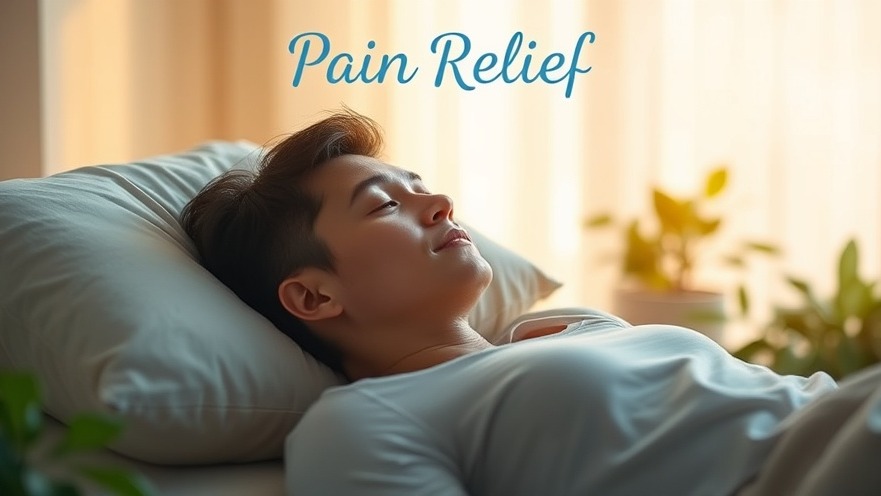 A serene scene showcasing adaptive pain relief, featuring a relaxed person in a tranquil ambiance.