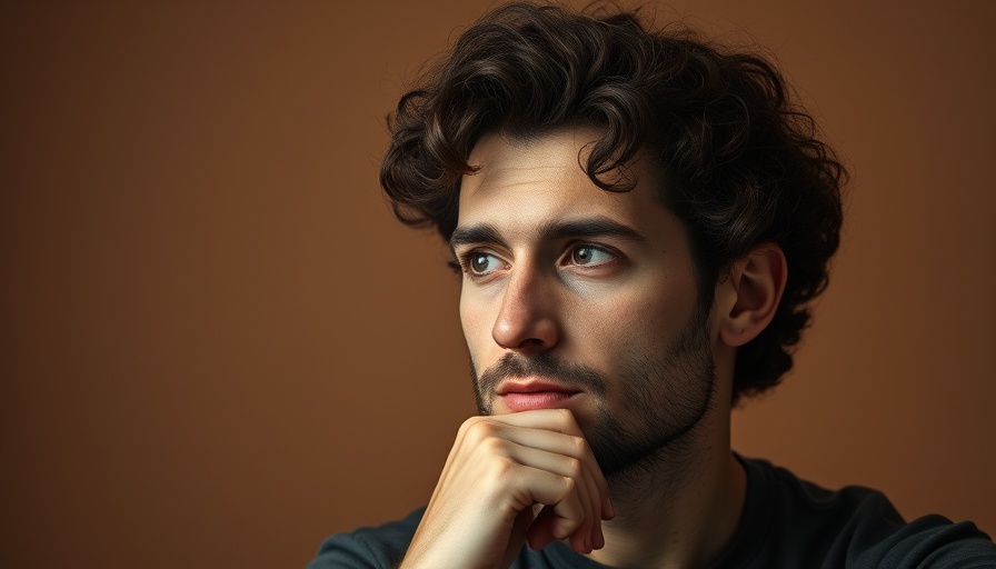 Kyle Mooney debut album cover art image, contemplative expression.