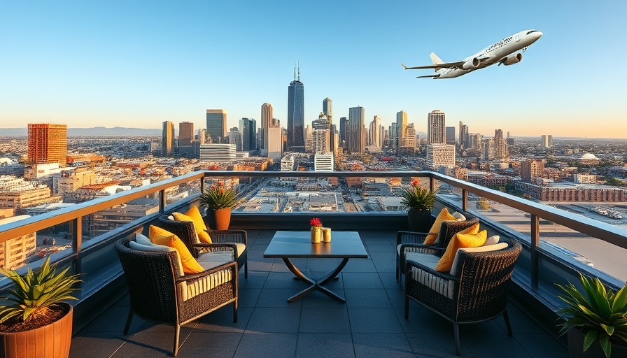 Bankers Hill San Diego rooftop view with skyline and plane.